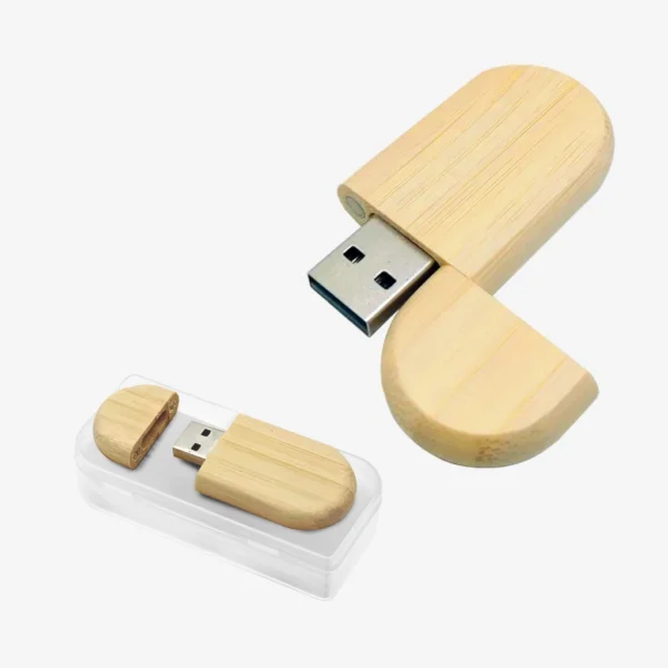 USB Ovalado Bambú Imantado 8 GB