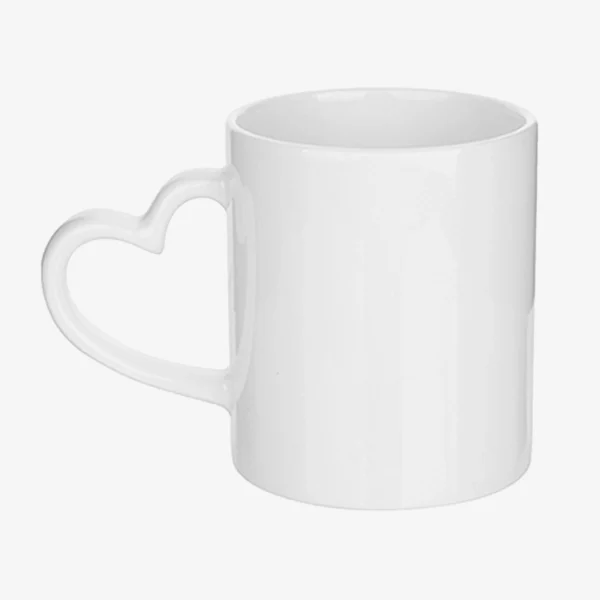 TAZA BLANCA CON ASA DE CORAZON 11 OZ