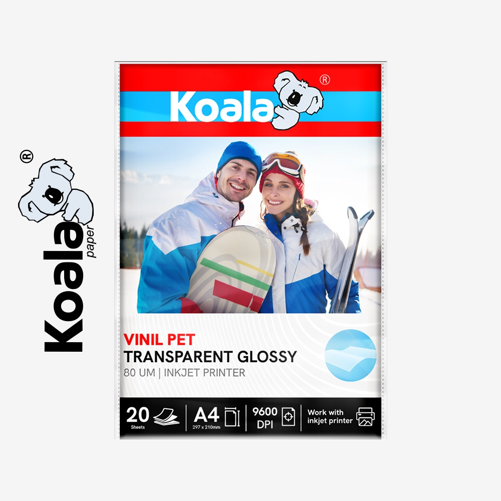 Vinil Pet Transparente Adhesivo No (Resistente al Agua) 80 µm A4 - 20 Hojas