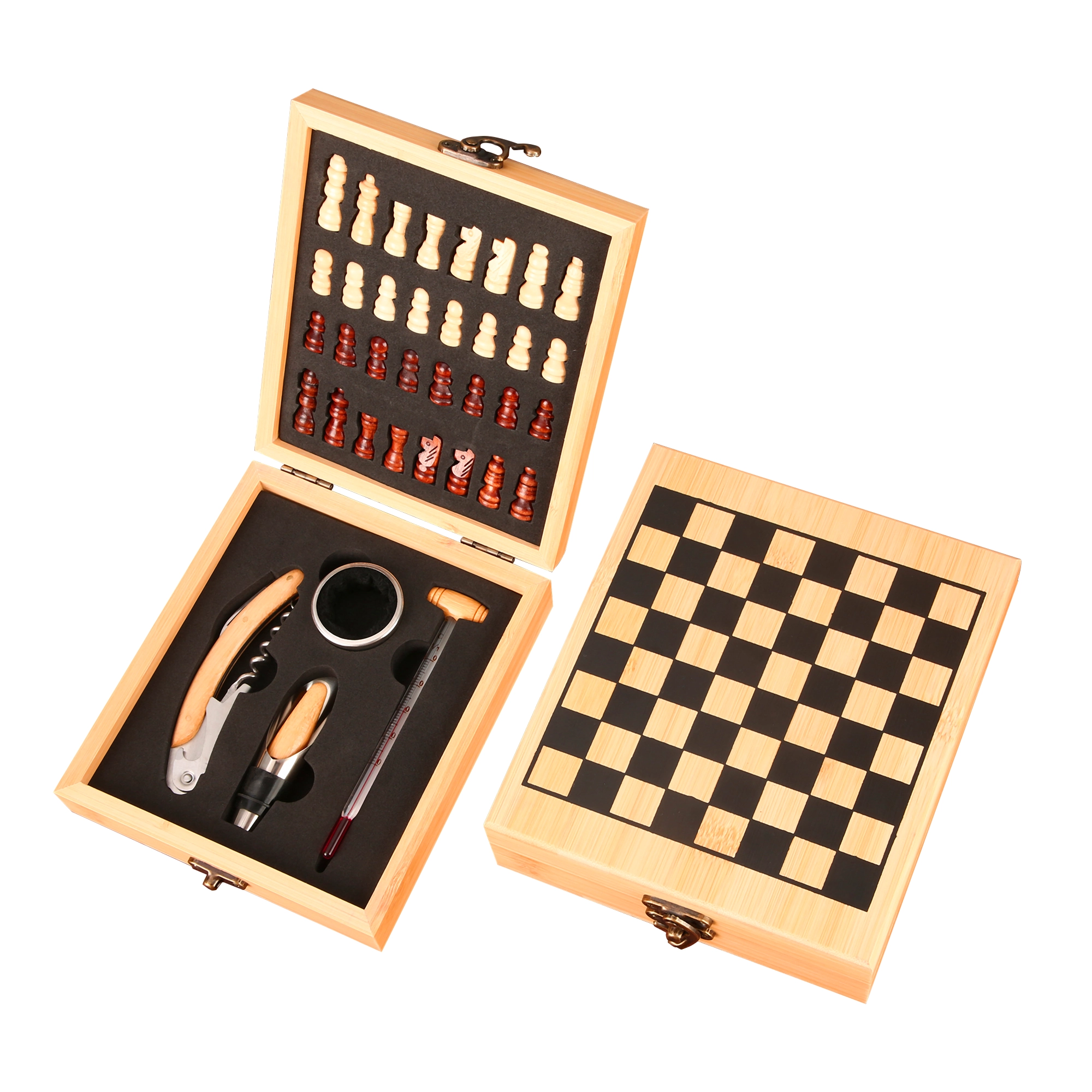 Set de Vino con Juego de Ajedrez 5 Piezas