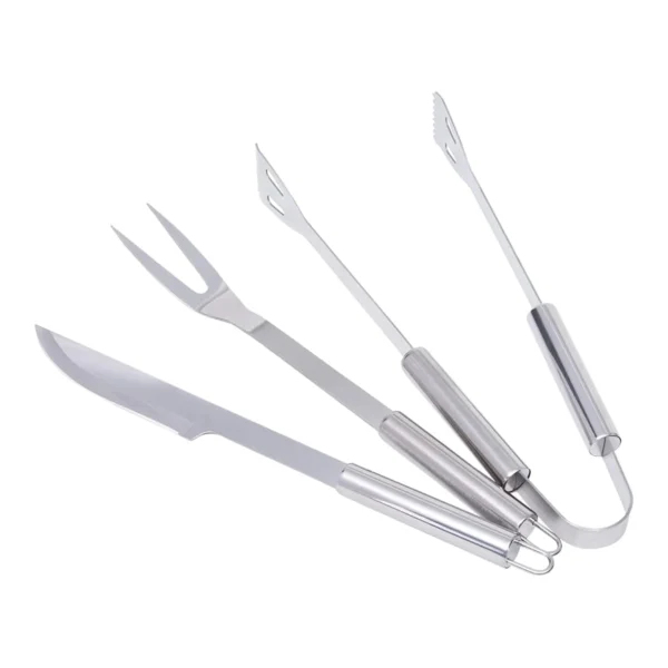 Kit de Parillero 3 Piezas en Acero Inoxidable – Cuchillo, Tenedor y Pinzas - Imagen 2