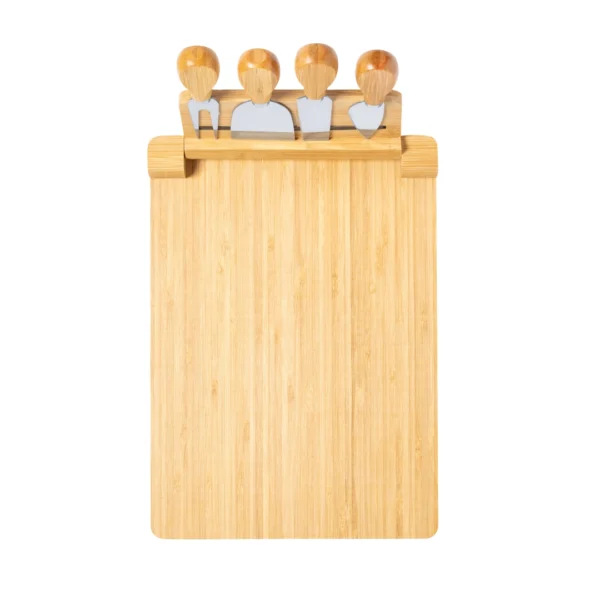 Set para Quesos con Tabla Magnética Plegable de Bambú