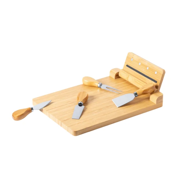 Set para Quesos con Tabla Magnética Plegable de Bambú
