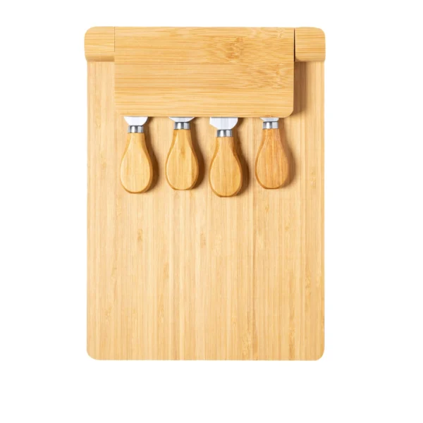 Set para Quesos con Tabla Magnética Plegable de Bambú