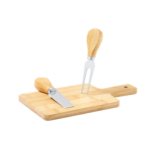 Set para Quesos con Tabla de Bambú en Estuche