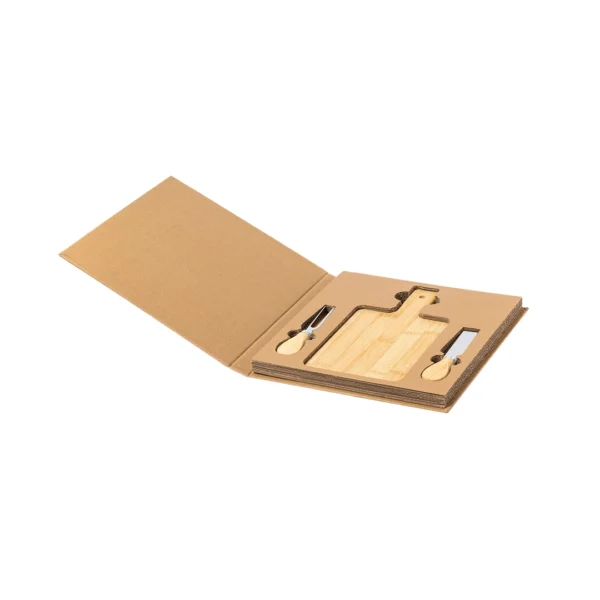 Set para Quesos con Tabla de Bambú en Estuche