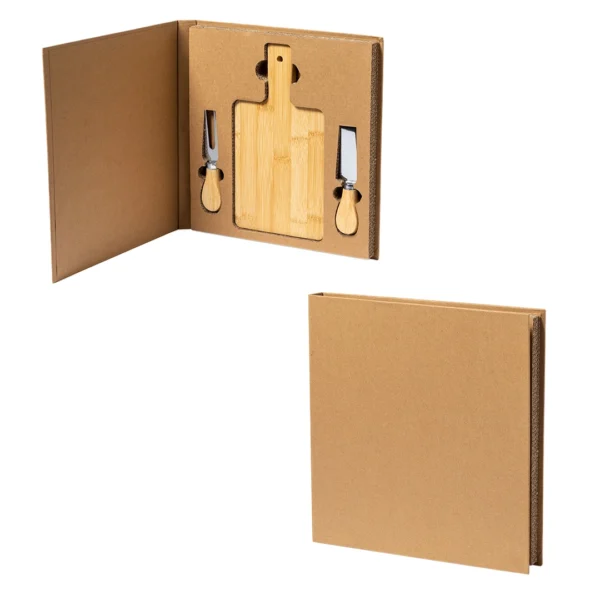 Set para Quesos con Tabla de Bambú en Estuche
