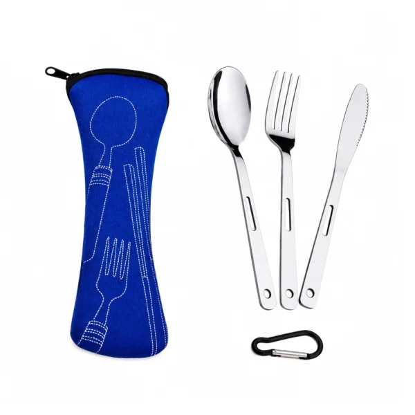 Set de Cubiertos Portátil de 3 Piezas con Estuche