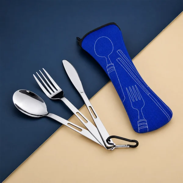 Set de Cubiertos Portátil de 3 Piezas con Estuche