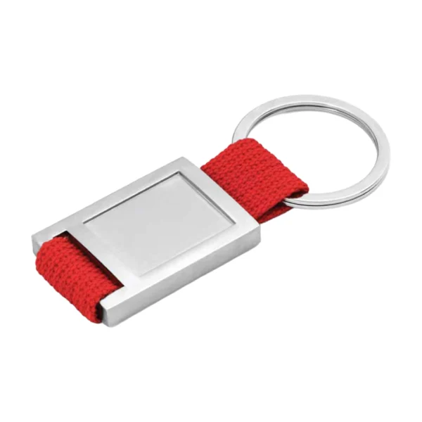 Llavero Métalico Rectangular con Correa