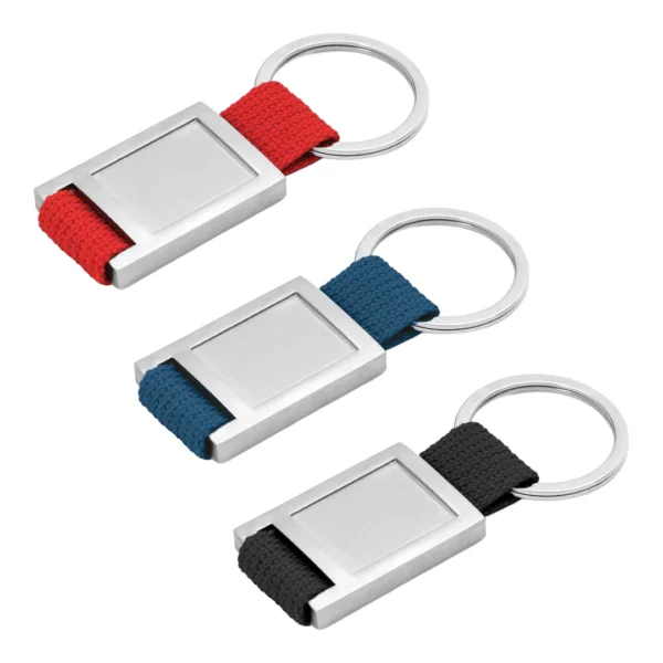Llavero Métalico Rectangular con Correa