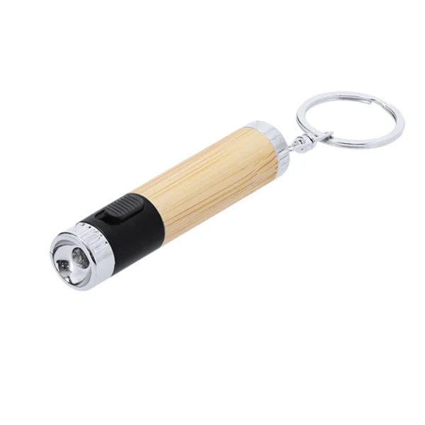 Llavero Linterna LED con Cuerpo de Bambú