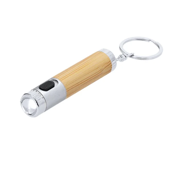 Llavero Linterna LED con Cuerpo de Bambú