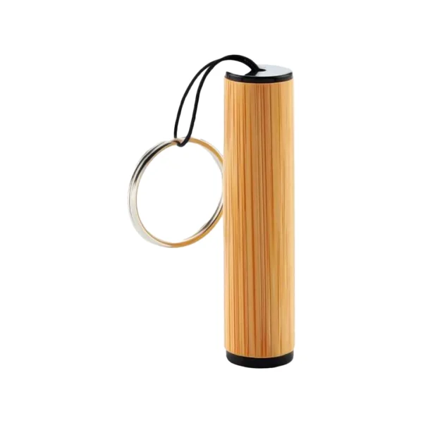 Llavero Linterna LED Cilíndrico de Bambú