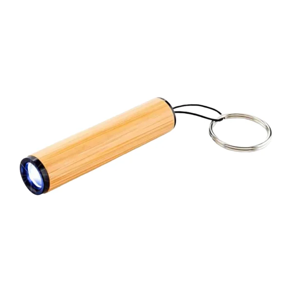 Llavero Linterna LED Cilíndrico de Bambú